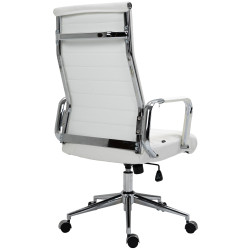 Fauteuil de bureau Columbus, cuir v?ritable, blanc