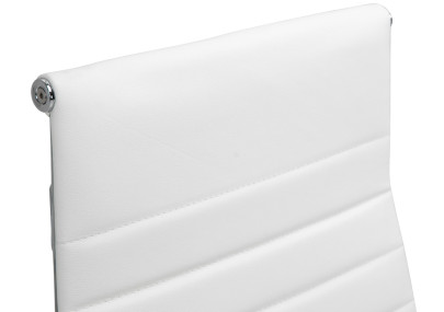 Fauteuil de bureau Columbus, cuir véritable, blanc