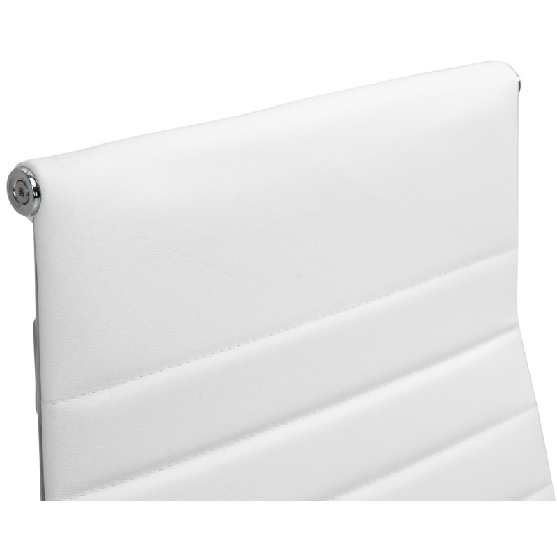 Fauteuil de bureau Columbus, cuir v?ritable, blanc