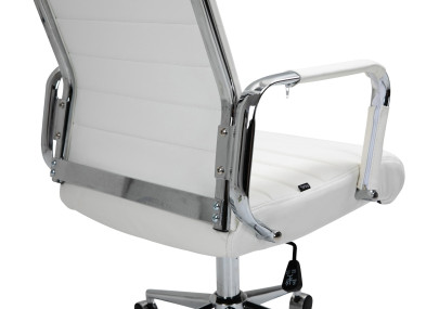 Fauteuil de bureau Columbus, cuir véritable, blanc