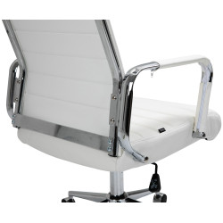 Fauteuil de bureau Columbus, cuir v?ritable, blanc