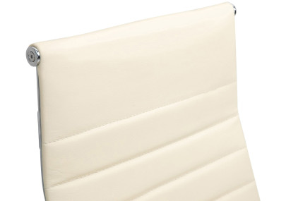 Fauteuil de bureau Columbus, cuir véritable, crème
