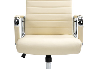 Fauteuil de bureau Columbus, cuir v?ritable, cr?me