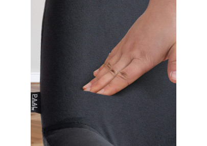 Sgabello Braga in velluto nero,nero