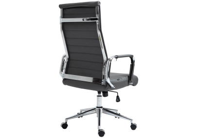 Fauteuil de bureau Columbus, cuir v?ritable, gris