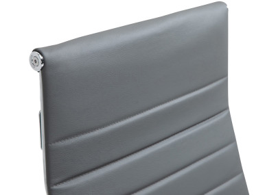 Fauteuil de bureau Columbus, cuir v?ritable, gris