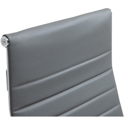 Fauteuil de bureau Columbus, cuir véritable, gris