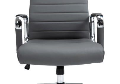 Fauteuil de bureau Columbus, cuir v?ritable, gris