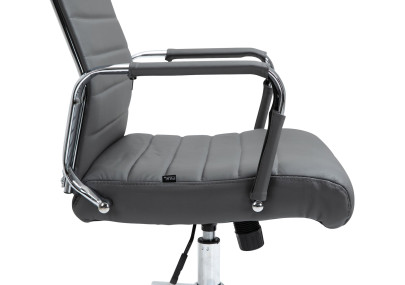 Fauteuil de bureau Columbus, cuir véritable, gris