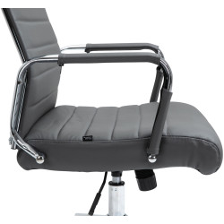 Fauteuil de bureau Columbus, cuir v?ritable, gris