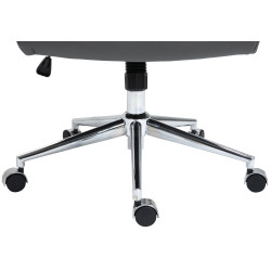 Fauteuil de bureau Columbus, cuir véritable, gris