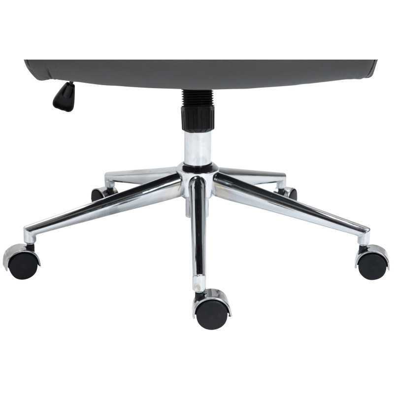 Fauteuil de bureau Columbus, cuir véritable, gris