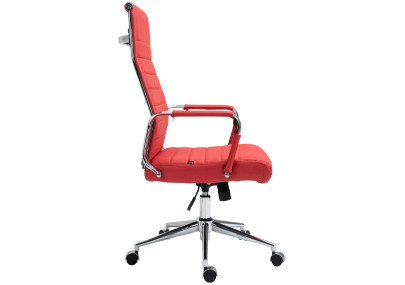 Fauteuil de bureau Columbus, cuir v?ritable, rouge