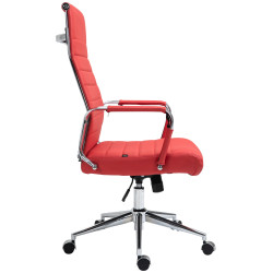 Fauteuil de bureau Columbus, cuir véritable, rouge