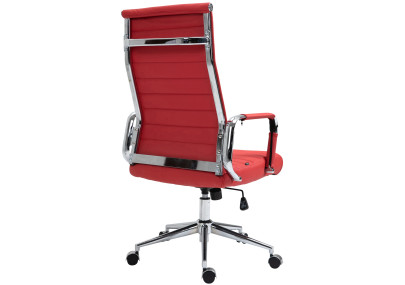 Fauteuil de bureau Columbus, cuir véritable, rouge