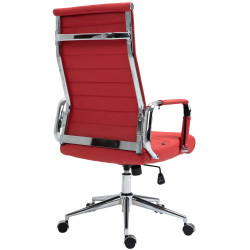 Fauteuil de bureau Columbus, cuir véritable, rouge