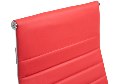 Fauteuil de bureau Columbus, cuir véritable, rouge