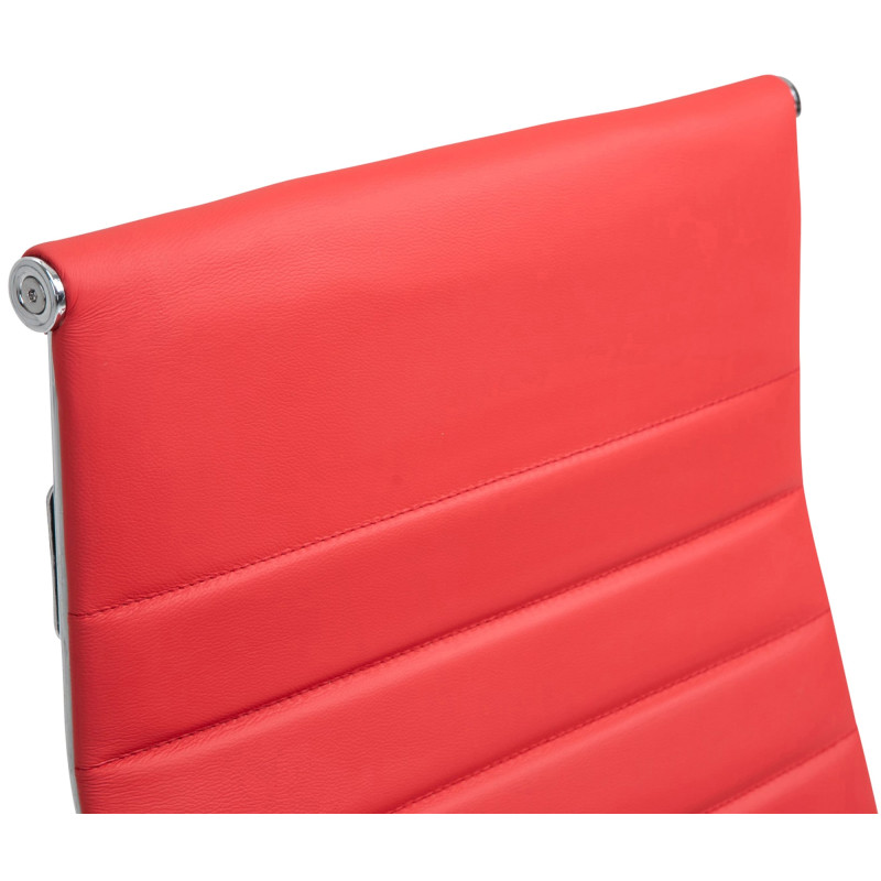 Fauteuil de bureau Columbus, cuir v?ritable, rouge