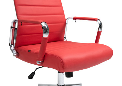 Fauteuil de bureau Columbus, cuir véritable, rouge