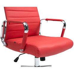Fauteuil de bureau Columbus, cuir v?ritable, rouge