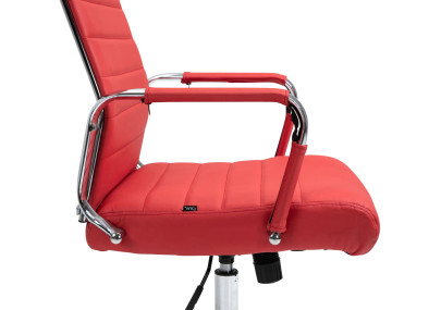 Fauteuil de bureau Columbus, cuir v?ritable, rouge