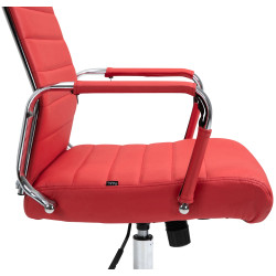 Fauteuil de bureau Columbus, cuir véritable, rouge