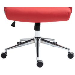 Fauteuil de bureau Columbus, cuir véritable, rouge