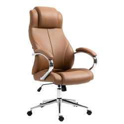 Fauteuil de bureau Salford, cuir v?ritable, marron clair