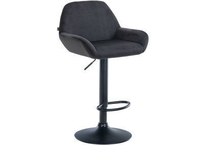 Sgabello Braga in velluto nero,nero