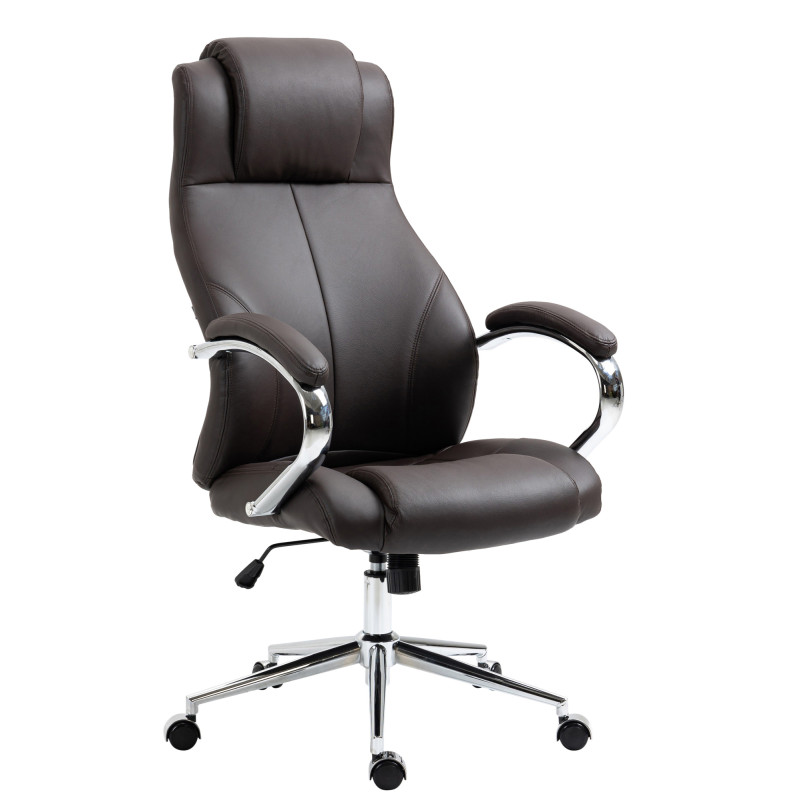 Fauteuil de bureau Salford, cuir v?ritable, marron