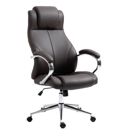 Fauteuil de bureau Salford, cuir véritable, marron