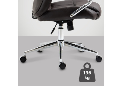 Fauteuil de bureau Salford, cuir v?ritable, marron