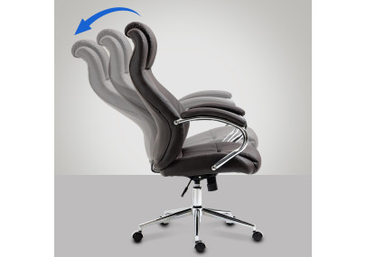 Fauteuil de bureau Salford, cuir v?ritable, marron