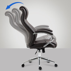 Fauteuil de bureau Salford, cuir v?ritable, marron