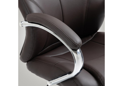 Fauteuil de bureau Salford, cuir v?ritable, marron