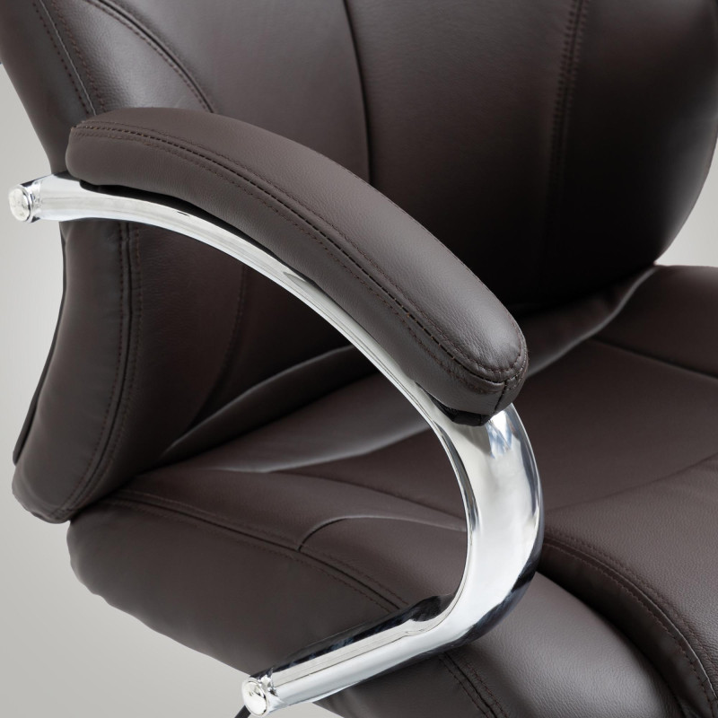 Fauteuil de bureau Salford, cuir v?ritable, marron