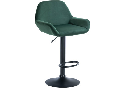 Taburete de cocina Braga en terciopelo Verde oscuro,Negro