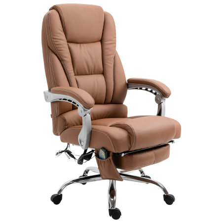 Fauteuil de bureau Pacific avec fonction massage, marron clair