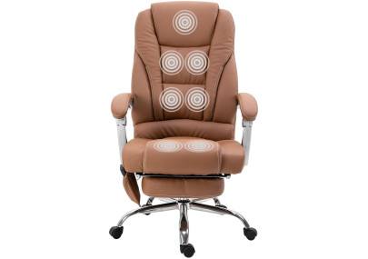 Fauteuil de bureau Pacific avec fonction massage, marron clair