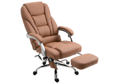 Fauteuil de bureau Pacific avec fonction massage, marron clair