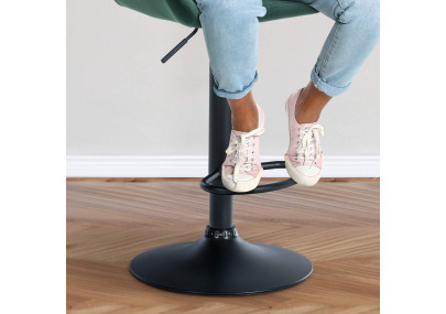 Taburete de cocina Braga en terciopelo Verde oscuro,Negro