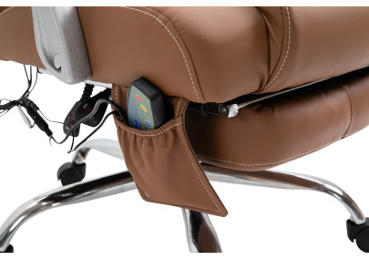 Fauteuil de bureau Pacific avec fonction massage, marron clair
