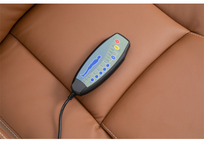 Fauteuil de bureau Pacific avec fonction massage, marron clair