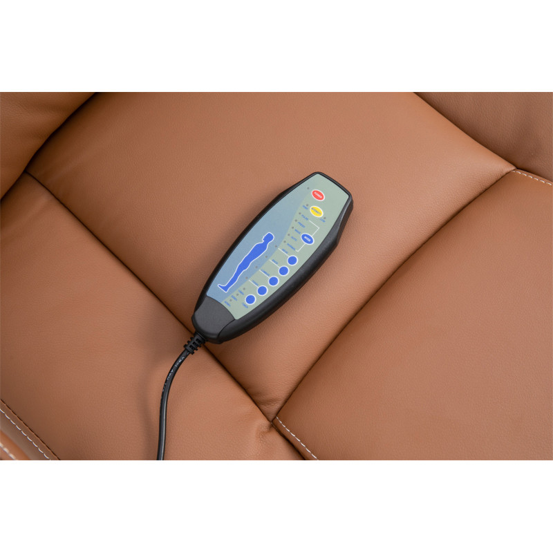 Fauteuil de bureau Pacific avec fonction massage, marron clair