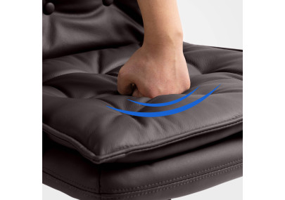 Fauteuil de bureau Sotira, cuir véritable, marron