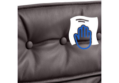 Fauteuil de bureau Sotira, cuir véritable, marron