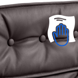 Fauteuil de bureau Sotira, cuir véritable, marron