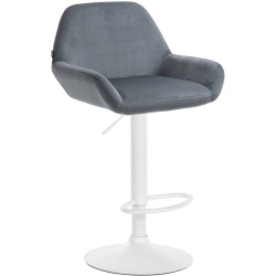 Tabouret de bar Braga en velours blanc gris foncé