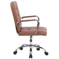 Chaise de bureau Deli PRO en similicuir marron clair