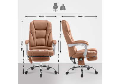 Silla De Oficina De Masaje Pacific V2 Marrón claro